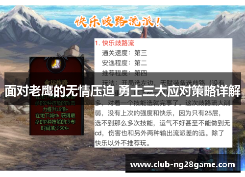 面对老鹰的无情压迫 勇士三大应对策略详解